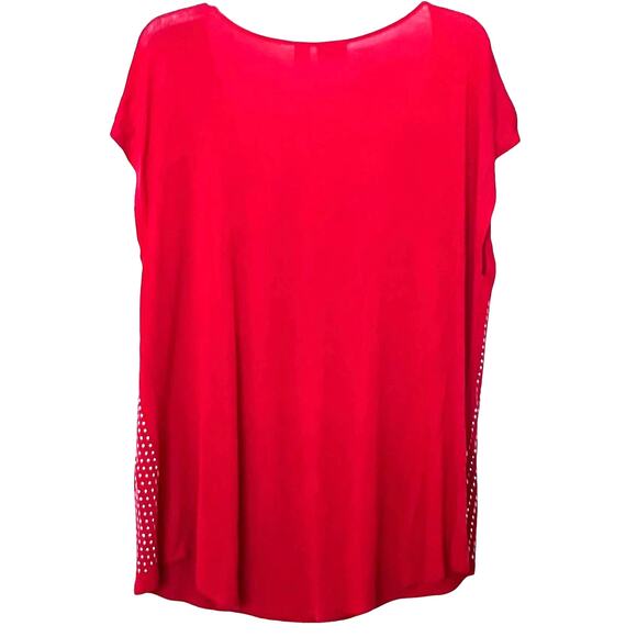 CATO WOMAN SLEEVELESS BLOUSE, WOMENS, 22/24W, RED W/SILVER RHINESTONES - Picture 4 of 9